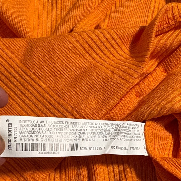 Orange Ribbed Button-Up Cardigan - Picture 8 of 8